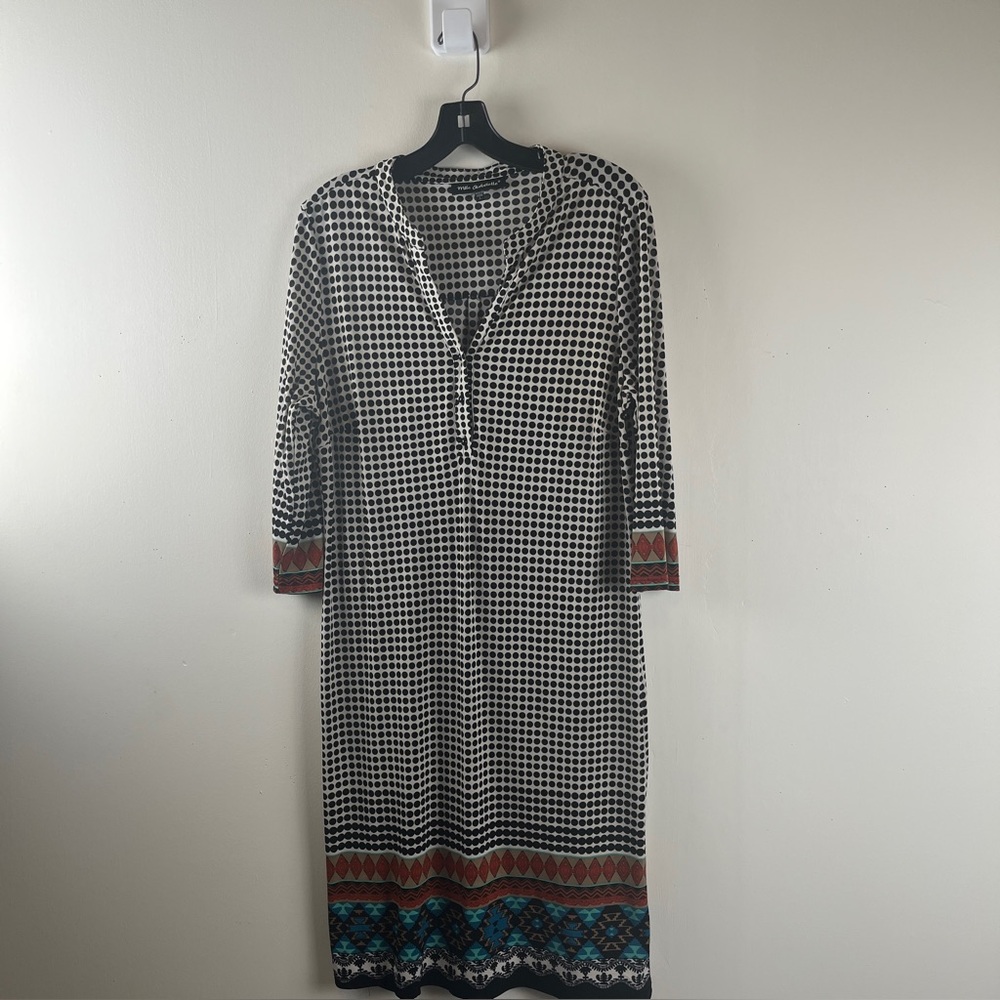 Mile Gabrielle V Neck Polka Dot Dress Large